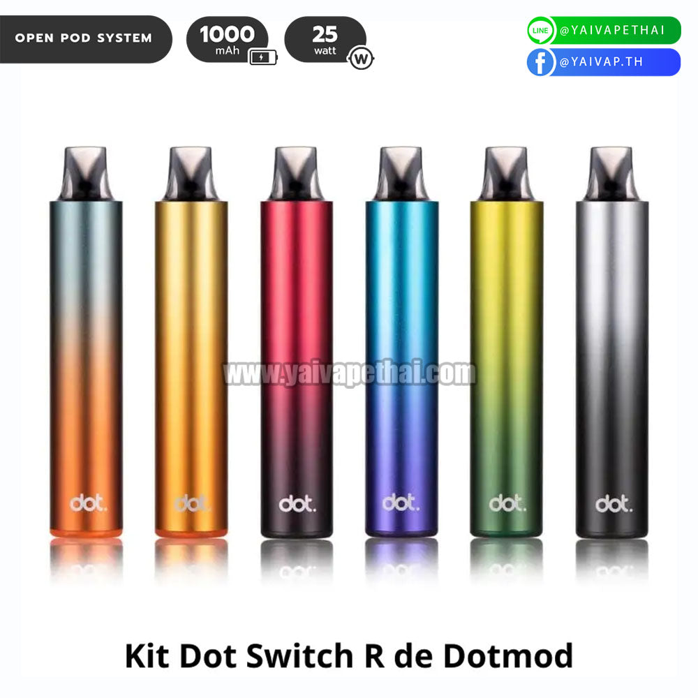 พอต บุหรี่ไฟฟ้า – DOT SWITCH R Pod Kit 25W By DOTMOD [ แท้ ], Relx and alternatives Devices (เครื่องประเภทเปลี่ยนหัวน้ำยาได้), DOTMOD - Yaivape บุหรี่ไฟฟ้า