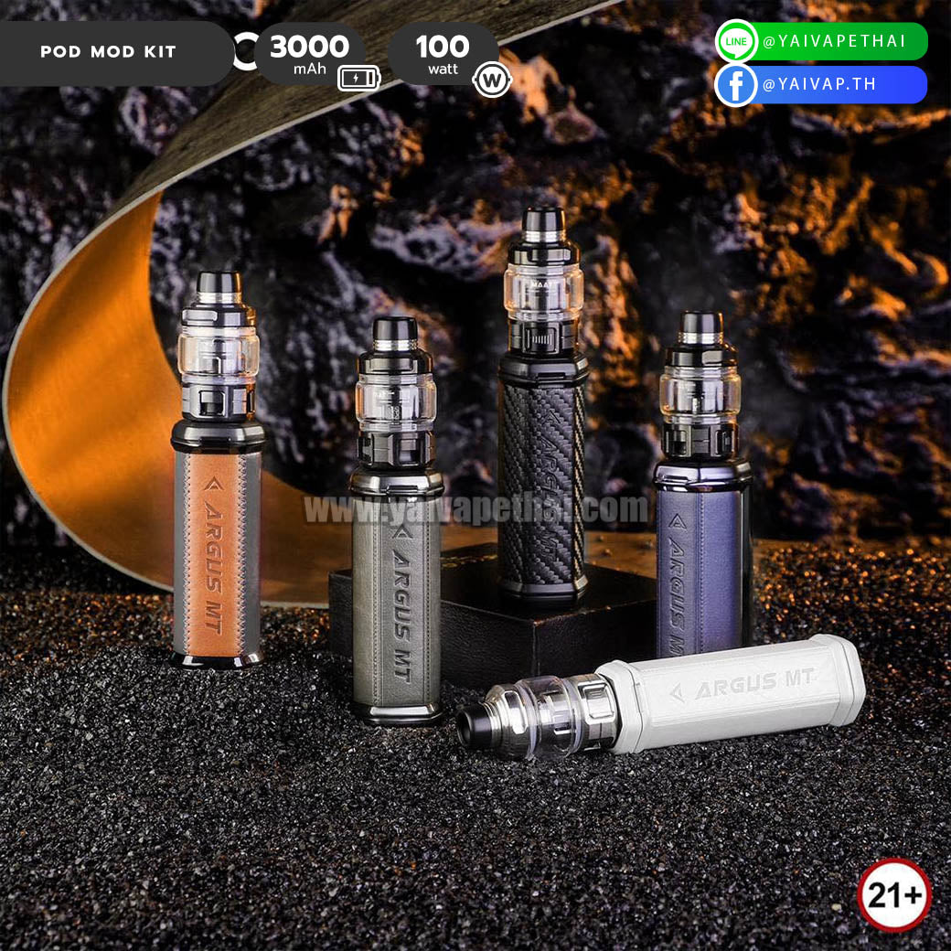 พอตมอท บุหรี่ไฟฟ้า - Voopoo Argus MT Pod Mod Kit 100W 3000mAh [ แท้ ], พอต (Pod), VOOPOO - Yaivape บุหรี่ไฟฟ้า