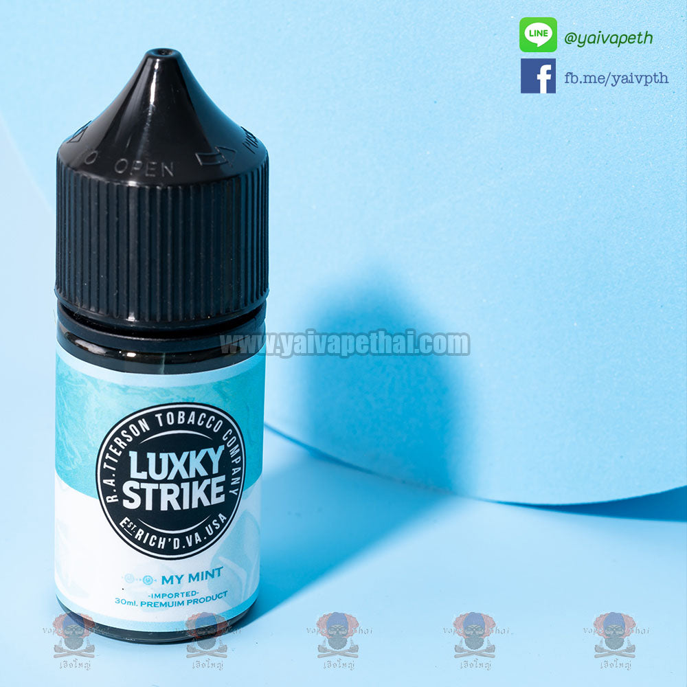 ลักกี้สไตรค์ - น้ำยาบุหรี่ไฟฟ้า Luxky Strike Salt Nic 30 ml [เย็น] ของแท้ (New!), น้ำยาพอต( Saltnic E-liquid), Luxky Strike - Yaivape บุหรี่ไฟฟ้า