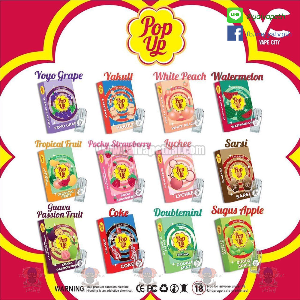 หัวพอต – Pop Up Flavor Pods 2ml by Vape City Nic30, น้ำยาพอต( Saltnic E-liquid), Vape City - Yaivape บุหรี่ไฟฟ้า