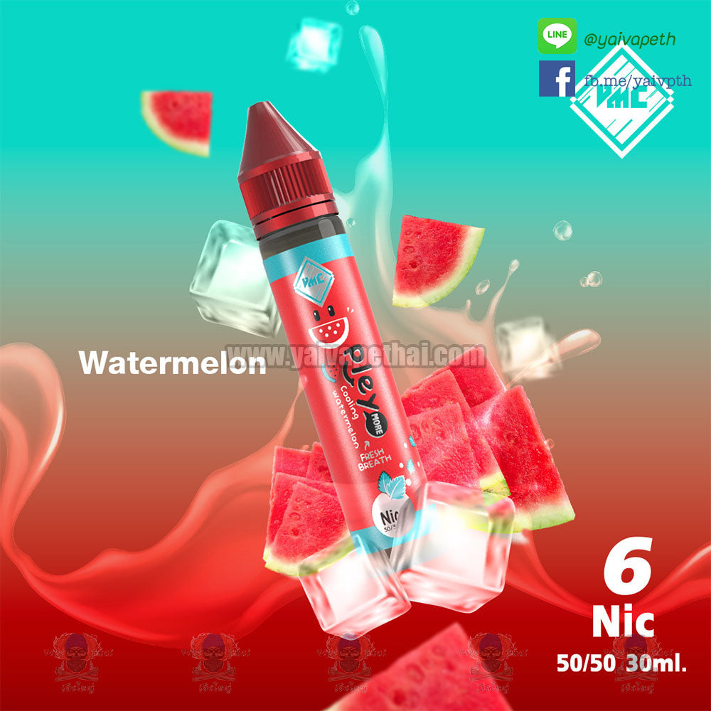 แตงโมเพลย์ – น้ำยาบุหรี่ไฟฟ้า VMC Play Watermelon 30 ml [เย็น] ของแท้, น้ำยาบุหรี่ไฟฟ้า( Freebase E-liquid ), VMC - Yaivape บุหรี่ไฟฟ้า