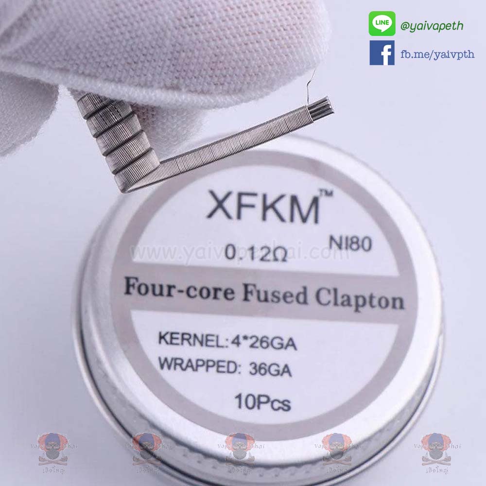 ลวดฟิวแคปตั้น - XFKM NI80 Fused Clapton 4 core 0.12 - YAIVAPETHAI  No.1