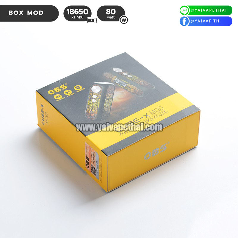 บุหรี่ไฟฟ้า OBS CUBE X 80W Box Mod ใช้ถ่าน 18650 [ แท้ ], กล่องบุหรี่ไฟฟ้า( Box Mods ), lnwvapestore - Yaivape บุหรี่ไฟฟ้า