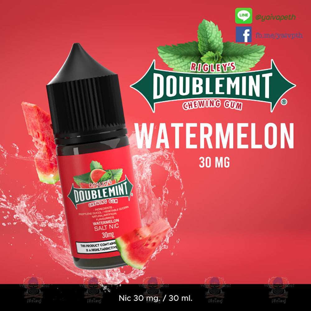 หมากฝรั่งแตงโม - น้ำยาบุหรี่ไฟฟ้า Doublemint Watermelon Salt Nic 30 ml [เย็น] - YAIVAPETHAI  No.1