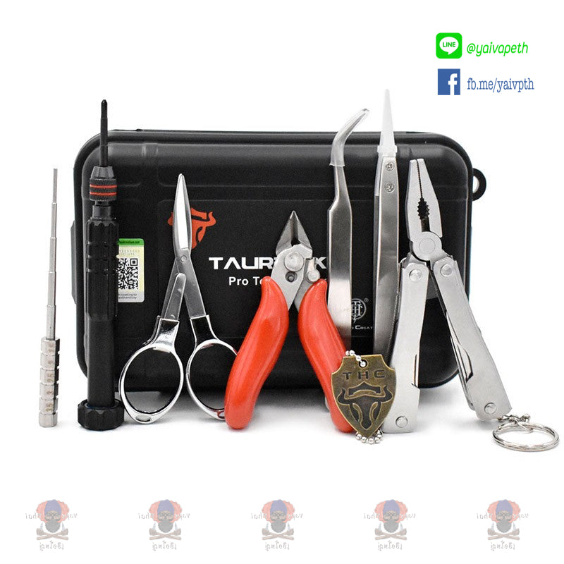 THC Tauren Tool Kit Pro : อุปกรณ์สำหรับบุหรี่ไฟฟ้าลวด สำลี ไขควง แหนบจัดสำ คีมตัดลวดบุหรี่ไฟฟ้า - YAIVAPETHAI  No.1