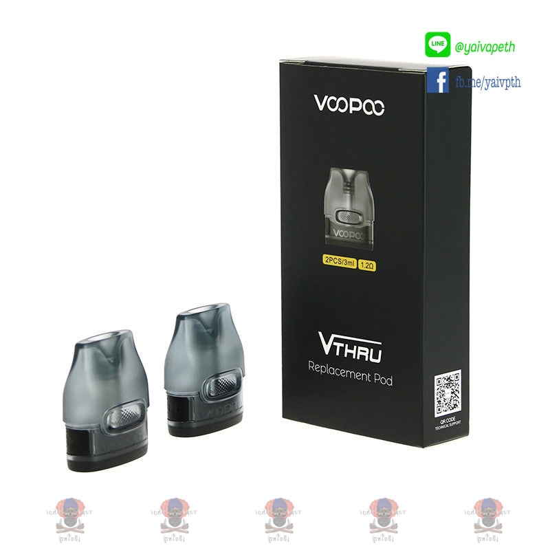 หัวคอยล์พอต - Voopoo V Thru Pro Replacement Pod Cartridge  3ml (2ชิ้น/กล่อง) - YAIVAPETHAI  No.1